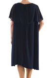 La Mouette Women's Plus Size Chiffon Dress with Kimono Sleeves