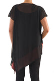 La Mouette Women's Plus Size Draped Flare Chiffon Tunic