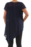 La Mouette Women's Plus Size Draped Flare Chiffon Tunic
