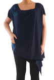 La Mouette Women's Plus Size Draped Flare Chiffon Tunic