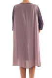 La Mouette Women's Plus Size Dress with Layered Cape Effect