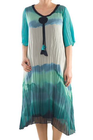 La Mouette Women's Plus Size Tie-Dye Crinkled Dress