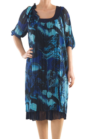La Mouette Women's Plus Size Crinkled Dress with Print