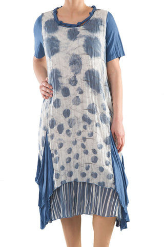 La Mouette Women's Plus Size Dress with Polka Dot & Stripes