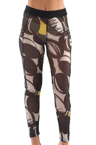 La Mouette Women's Plus Size Sheer Summery Print Leggings