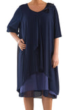 La Mouette Women's Plus Size Draped Chiffon Dress