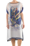 La Mouette Women's Plus Size Printed Chiffon Tunic Dress