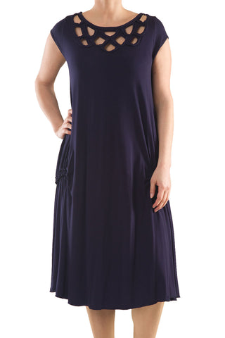 La Mouette Women's Plus Size Knit Dress with Cut-Out Neckline