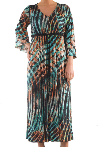 La Mouette Women's Plus Size Kimono Dress with Print