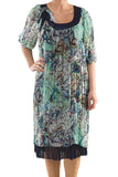 La Mouette Women's Plus Size Crinkled Dress with Print