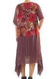 La Mouette Women's Plus Size Dress with Lace & Print