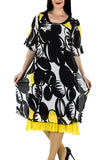 La Mouette Women`s Plus Size Digital Print Mesh Dress