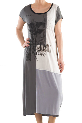 La Mouette Women's Plus Size Dress with Printed Panels