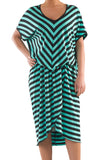 La Mouette Women's Plus Size Stripe-Crazy Wrap Dress