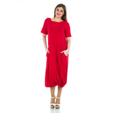 La Mouette Women`s Plus Size Tulip Dress with Buttons